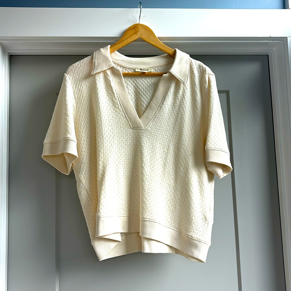 Madewell Pointelle Johnny Collar Polo